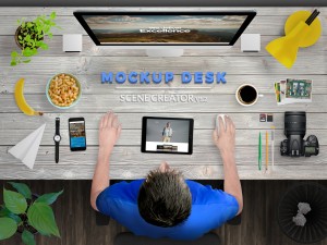 mockup desk scene creator