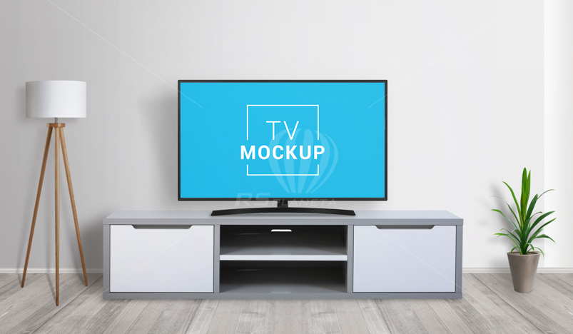 Download TV mockup in living room - RSplaneta - Graphic Design